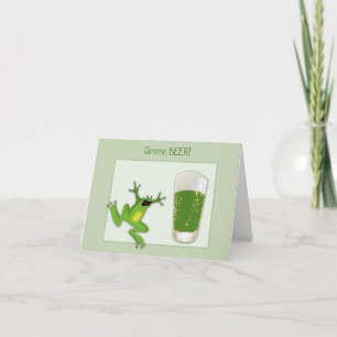 Cartão Rua, cerveja verde e Sapo de Patrick