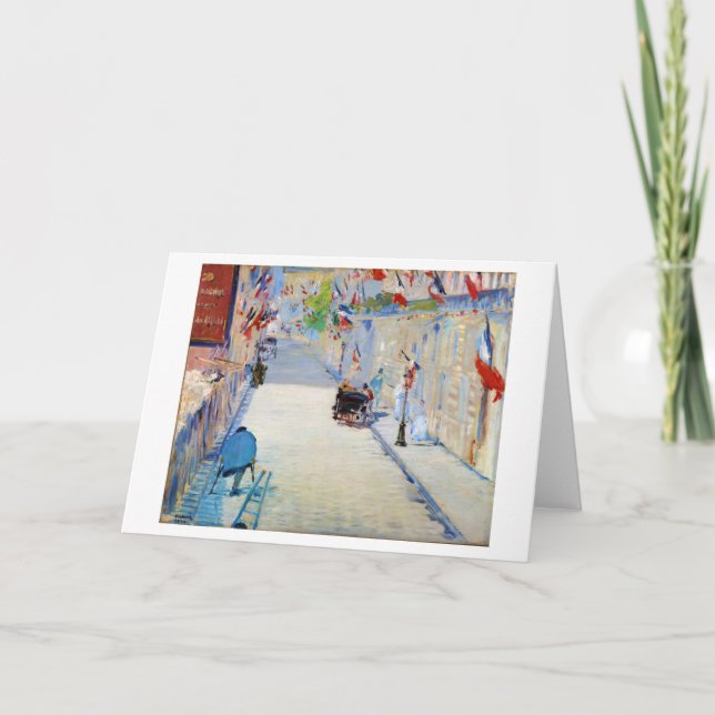 Cartão Rua com Bandeiras Francesas, Manet (Frente)