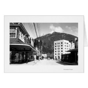 Cartão Rua da missão no centro de Ketchikan