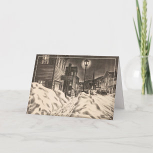 Cartão Rua da Vila numa Noite de Inverno