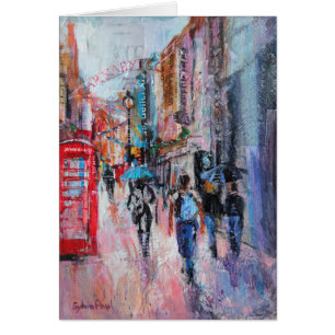 Cartão Rua de Carnaby do dia chuvoso