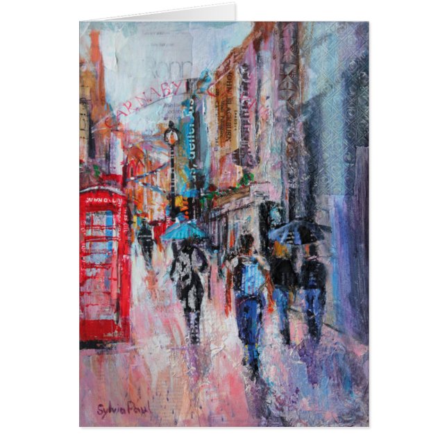 Cartão Rua de Carnaby do dia chuvoso (Frente)