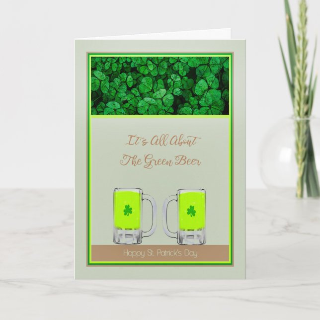 Cartão Rua de cartão, cerveja verde do dia de Patrick (Frente)