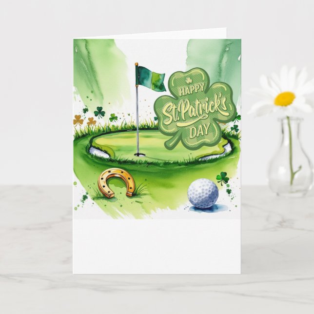 Cartão Rua de Golfe. Golfe do Dia de Patrick temido para  (Planta pequena)