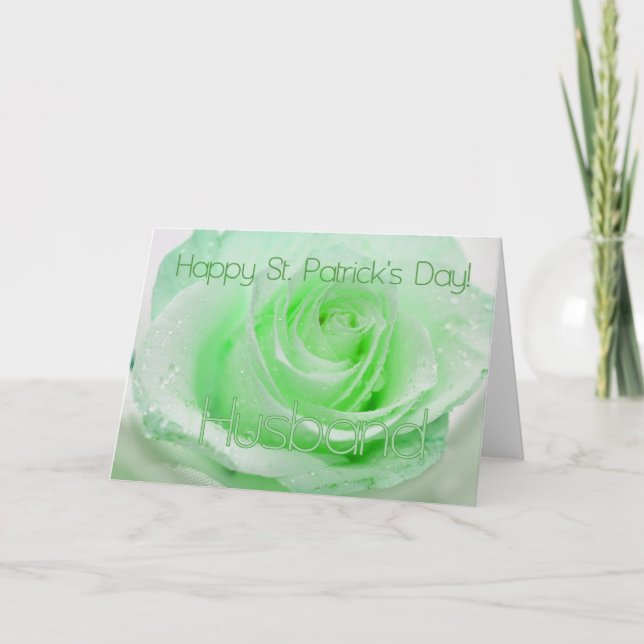 Cartão Rua de marido, rosas irlandeses de Patrick (Frente)