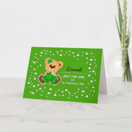 Cartão Rua de Urso de Teddy, nome personalizado.