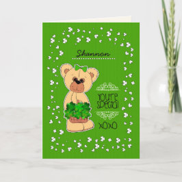 Cartão Rua de Urso de Teddy, nome personalizado.