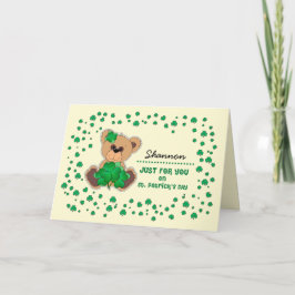 Cartão Rua de Urso de Teddy, nome personalizado.