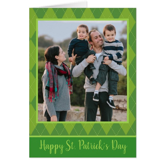 Cartão Rua, dia de Patrick, a sorte insere a sua foto (Frente)