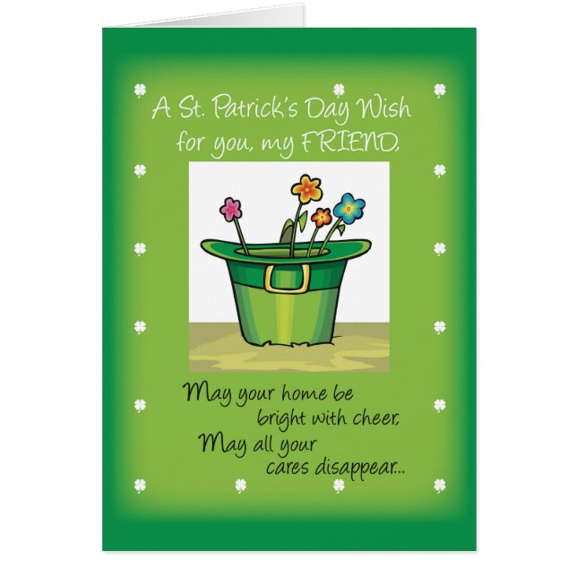 Cartão Rua do dia de Patrick com Flores (Frente)