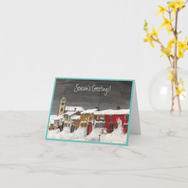 Cartão Rua em Røros no Inverno (1903)   (Flor Amarela)