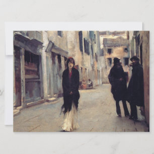 Cartão Rua em Veneza (Mulher Elegante) (Cantora Sargent)