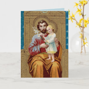 Cartão Rua encantada. José com Criança Cristo Toddler