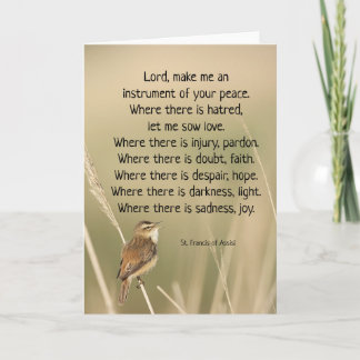 Cartão Rua. Francis de Assisi Prayer Bird Inspirational