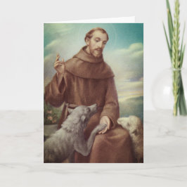 Cartão Rua. Francis do Amante de os animais Assisi