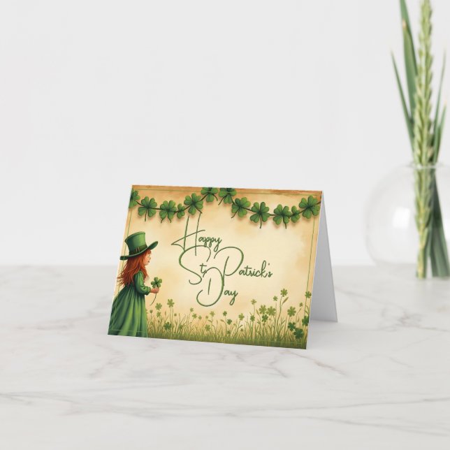 Cartão Rua, Garota do Dia de Patrick com Camarões (Frente)