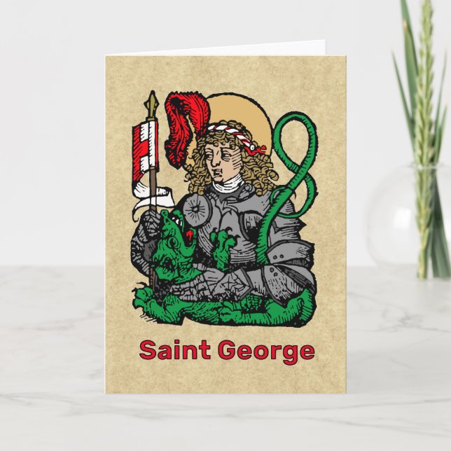 Cartão Rua. George e Dragão (Nuremberga) Saudação (Frente)