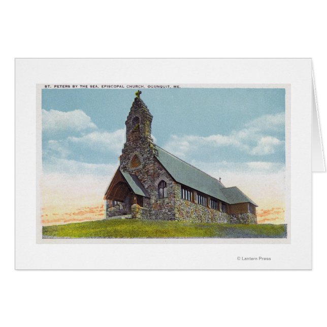 Cartão Rua. Igreja Episcopal Peters-by-the-Sea (Frente Horizontal)