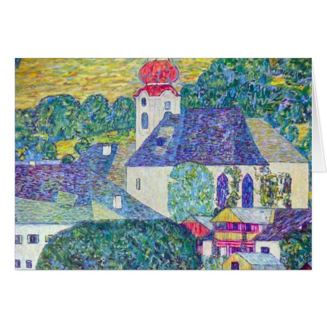 Cartão Rua: Igreja Wolfgang por Gustav Klimt, Arte Vitori (Frente Horizontal)