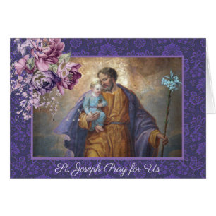 Cartão Rua: Joseph Baby Jesus Lavanda Floral