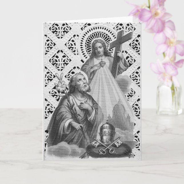 Cartão Rua. Joseph, Símbolos Papais e SHJ (Detalhe; LT 02 (Orquídea)