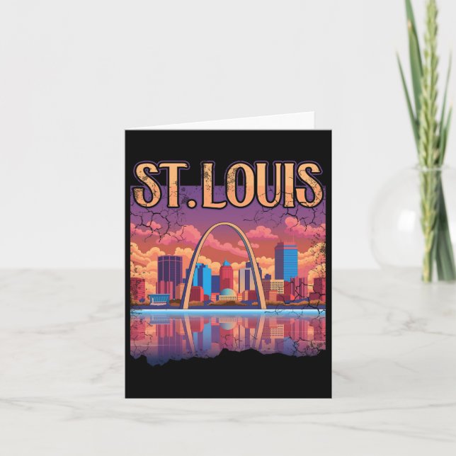 Cartão Rua Louis Gateway Arch Missouri Cityscape Skyline (Frente)