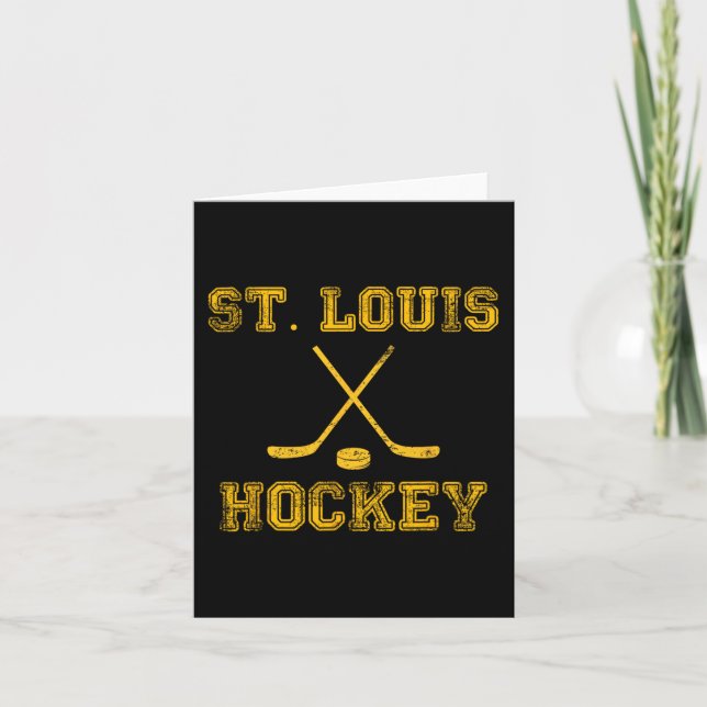 Cartão Rua Louis Ice Hockey Sticks State Outile Stl Tee (Frente)