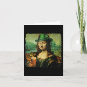 Cartão Rua Mona Lisa Engraçada. Dia dos Patricks Shamrock