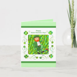Cartão Rua.O dia de Patrick Leprechaun e a bênção irlande