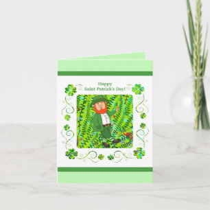 Cartão Rua.O dia de Patrick Leprechaun e a bênção irlande