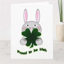Cartão Rua. Patricks Bunny Orgulha ser irlandês Shamrock