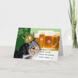 Cartão Rua Personalizada Engraçado Schnauzer. Dia de Patr