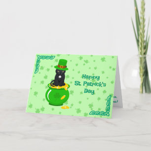 Cartão Rua, Pote de Shamrock do Dia de Patrick de Gato Ne