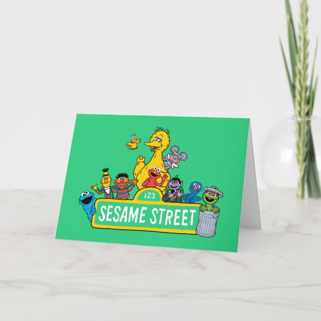 Cartão Rua Sésamo | Feliz Aniversário (Frente)