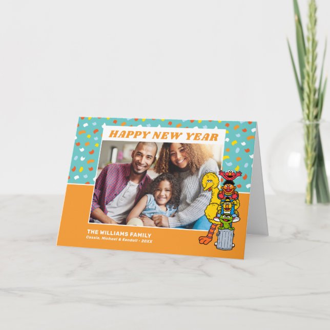 Cartão Rua Sésamo | FELIZ ANO NOVO (Frente)
