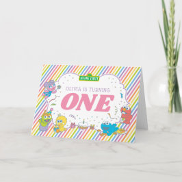 Cartão Rua Sésamo | Primeiro Aniversário sem Fio