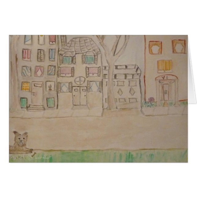 Cartão rua, vista demasiado (Frente horizontal)