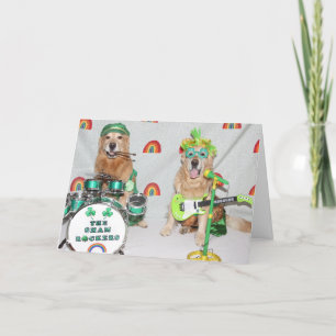 Cartão Ruas de ouro de Retriever. Camarões do Dia de Patr