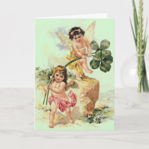Cartão Ruas de Vintage, Cherubs do Dia de Patrick