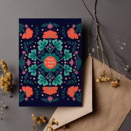 Cartão Ruas felizes. Capas e flores do Dia de Patrick