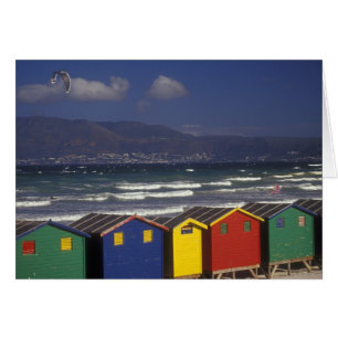 Cartão Ruas, James Bay Bathing Boxes, perto de Capetown,
