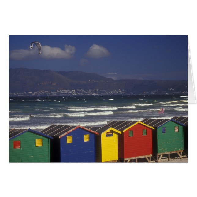 Cartão Ruas, James Bay Bathing Boxes, perto de Capetown, (Frente Horizontal)