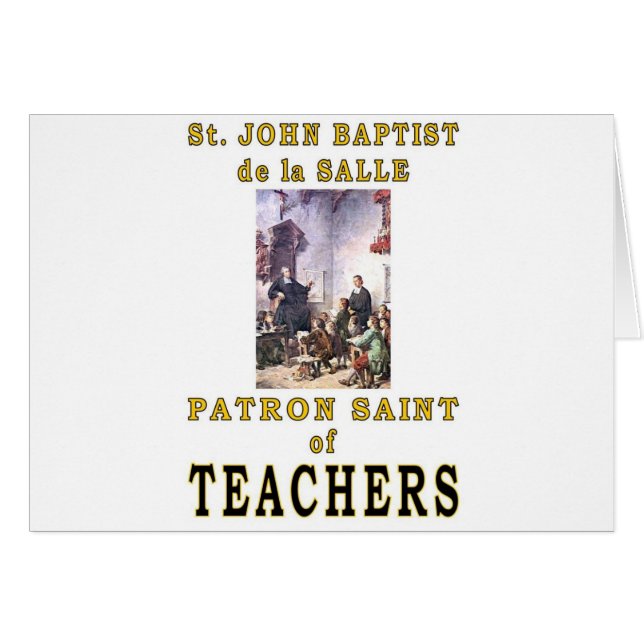 Cartão RUAS. JOHN BAPTIST de la SALLE (Frente Horizontal)