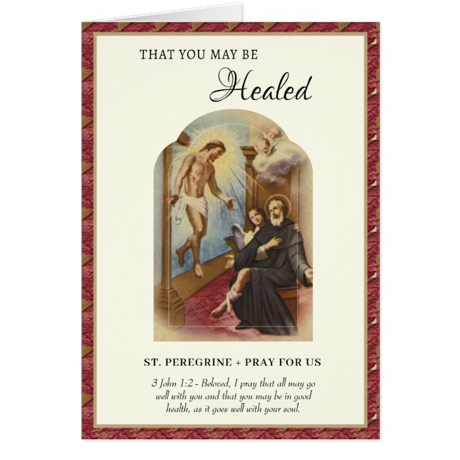 Cartão Ruas. Orações Peregrinas Doença de Saúde Cancer (Frente)