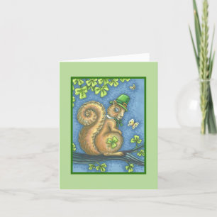 Cartão RUAS. PATRICKS DAY IRISH SQUIRREL GREETING CARD Ve