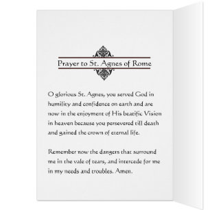 Cartão Ruas religiosas. Agnes com lambe, aquarela católic