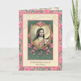 Cartão Ruas Religiosas. Cota de Rosas de Vintagem Rosa