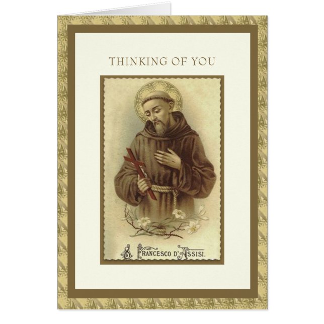 Cartão Ruas Religiosas. Francis Santo de Animais (Frente)