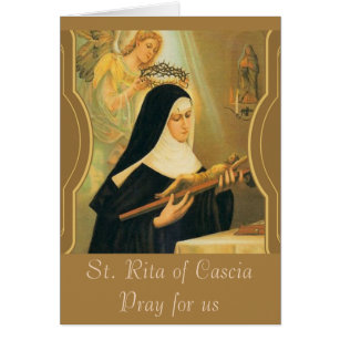 Cartão Ruas Religiosas Vintage. Oração Católica Rita Casc