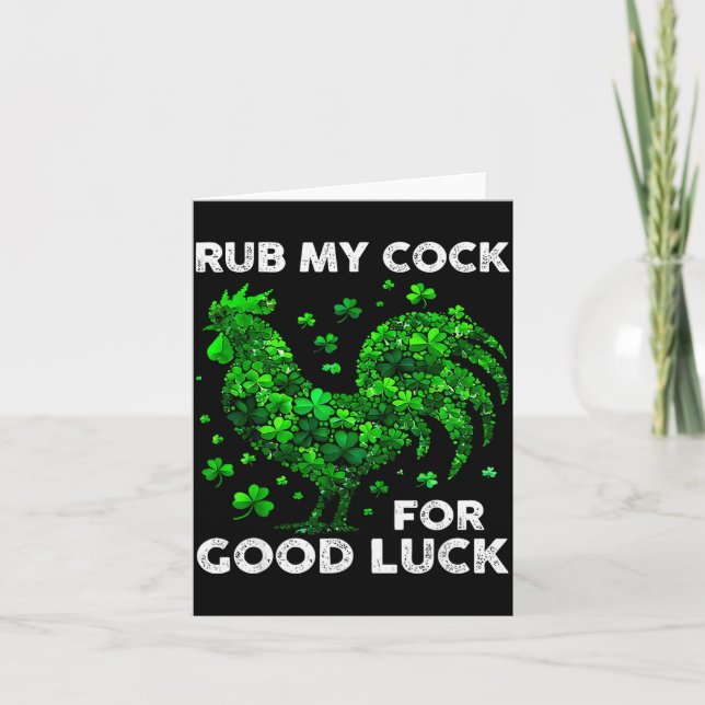 Cartão Rub My For Good Luck Funny St Patrick's Day Chicke (Frente)